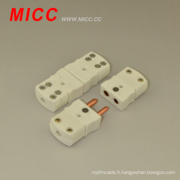 MICC standard 950 centigrade céramique 2 broches se branche le connecteur de thermocouple